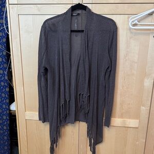 Chic Dark Brown Fringe Cardigan